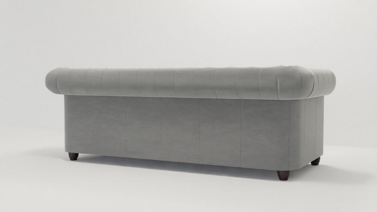 CHESTERFIELD-SOFA 3-Sitzer mit Schlaffunktion Nyx Grau Samt - Braun/Grau, Holz/Textil (203/28/86cm) - S-Style Möbel