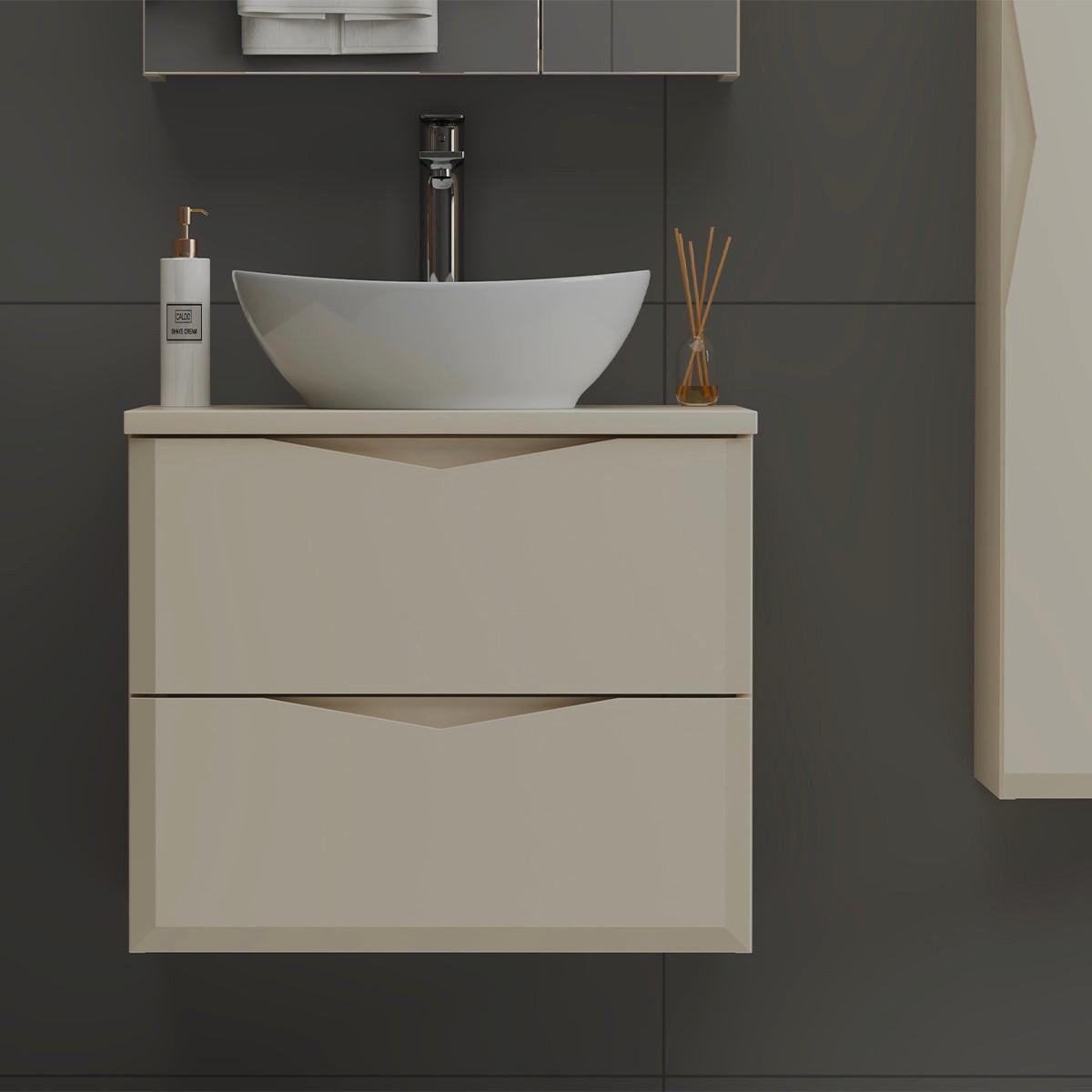 WASCHTISCHUNTERSCHRANK 60.6cm Ellie Kaschmir - Kaschmir, Holzwerkstoff (60.6/52.2/46.5cm) - Petits-meubles