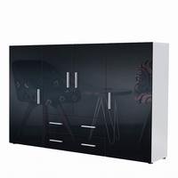 HIGHBOARD Nora Front in Schwarz Hochglanz - Schwarz Hochglanz, Holzwerkstoff (166/106/35cm) - Vladon