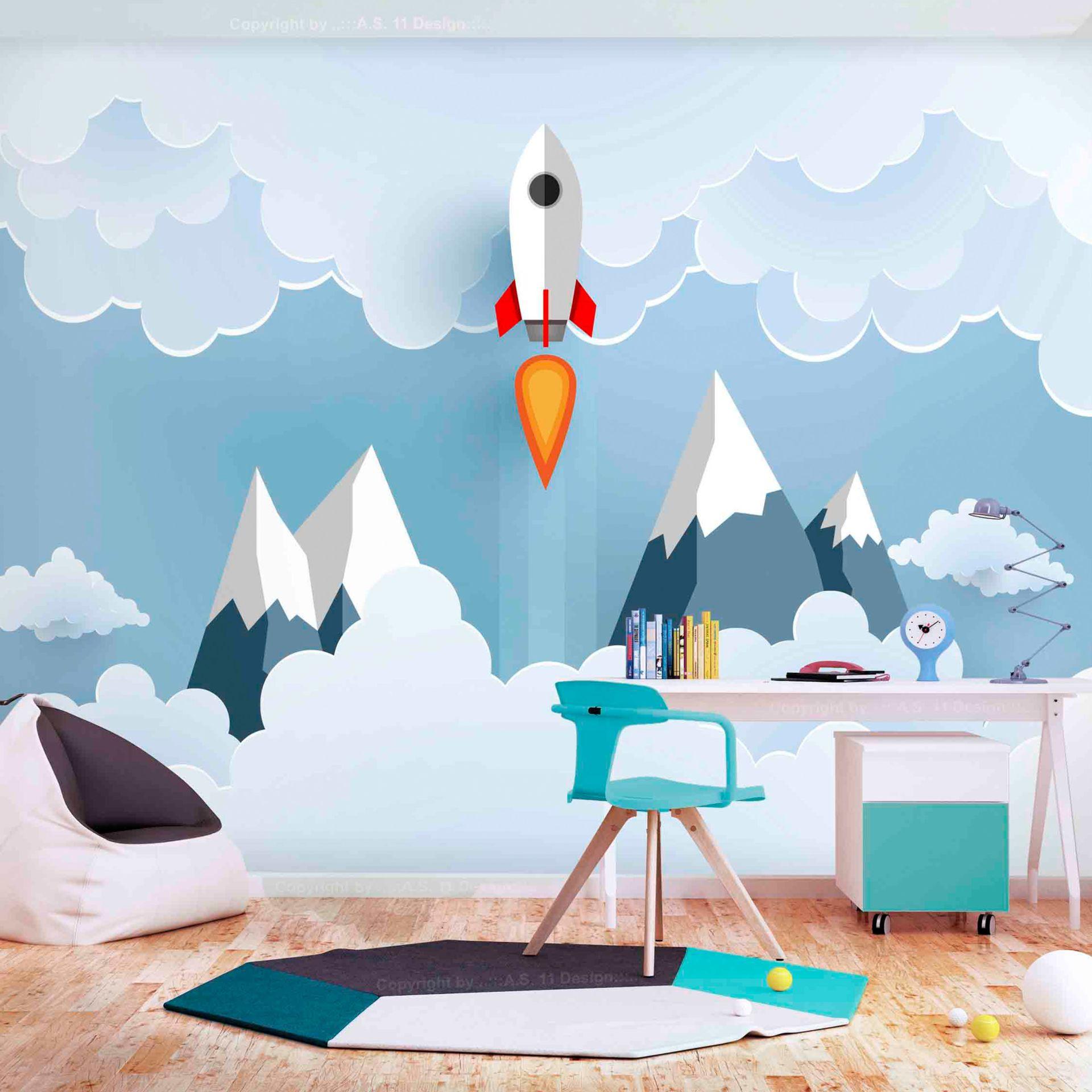 SELBSTKLEBENDE FOTOTAPETE 245/175 cm - Blau/Weiß, Kunststoff/Textil (245/1cm) - KUNSTLOFT