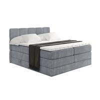 BOXSPRINGBETT mit Matratze H3|H4 und Lattenrost - LIRO KING-200x200 - Grau Casablanca - Grau, Holzwerkstoff (200/200cm) - ALTDECOR