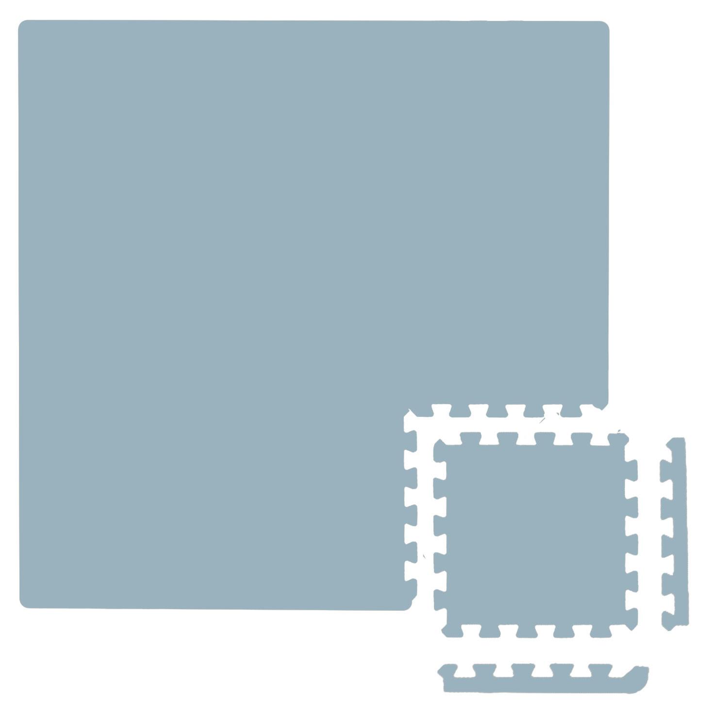 SPIELMATTE mit Rand - 90/90/1 cm Puzzlematte Blau - Blau, Kunststoff (30/30cm) - Littletom