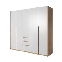 DREHTÜRENSCHRANK CELEO 225/213,5/60 cm 5-türig Orange - Weiß/Orange, Holzwerkstoff (225/213.5/60cm) - MASSENO