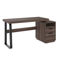 BÜROSCHREIBTISCH braun, Stahl, 3 Schubladen - Walnussfarben, Holzwerkstoff (54/161/76.4cm) - Urban Meuble