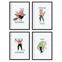 POSTER Set mit 4 Blättern in Packung 1 originalen Tarotkarten A4 Schwarzer Rahmen - Schwarz, Papier (29.7/3cm) - Nacnic