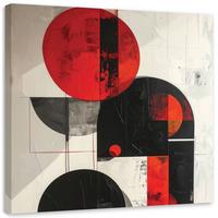 LEINWANDBILD 3D und geometrisch 50x50cm - Rot, Textil (50/50cm) - Feeby
