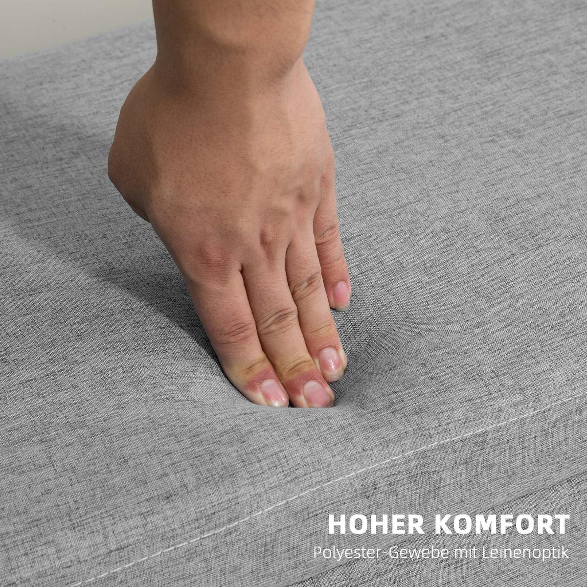 TRUHENBANK scandinavia Polyester Holz Grau - Grau, Kunststoff (39/45/110cm) - HOMCOM