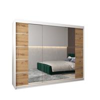 SCHWEBETÜRENSCHRANK 200/250/62 3-türig - Silberfarben/Eiche Artisan, Holz/Kunststoff (250/200/62cm) - MÖBEL KRYSPOL