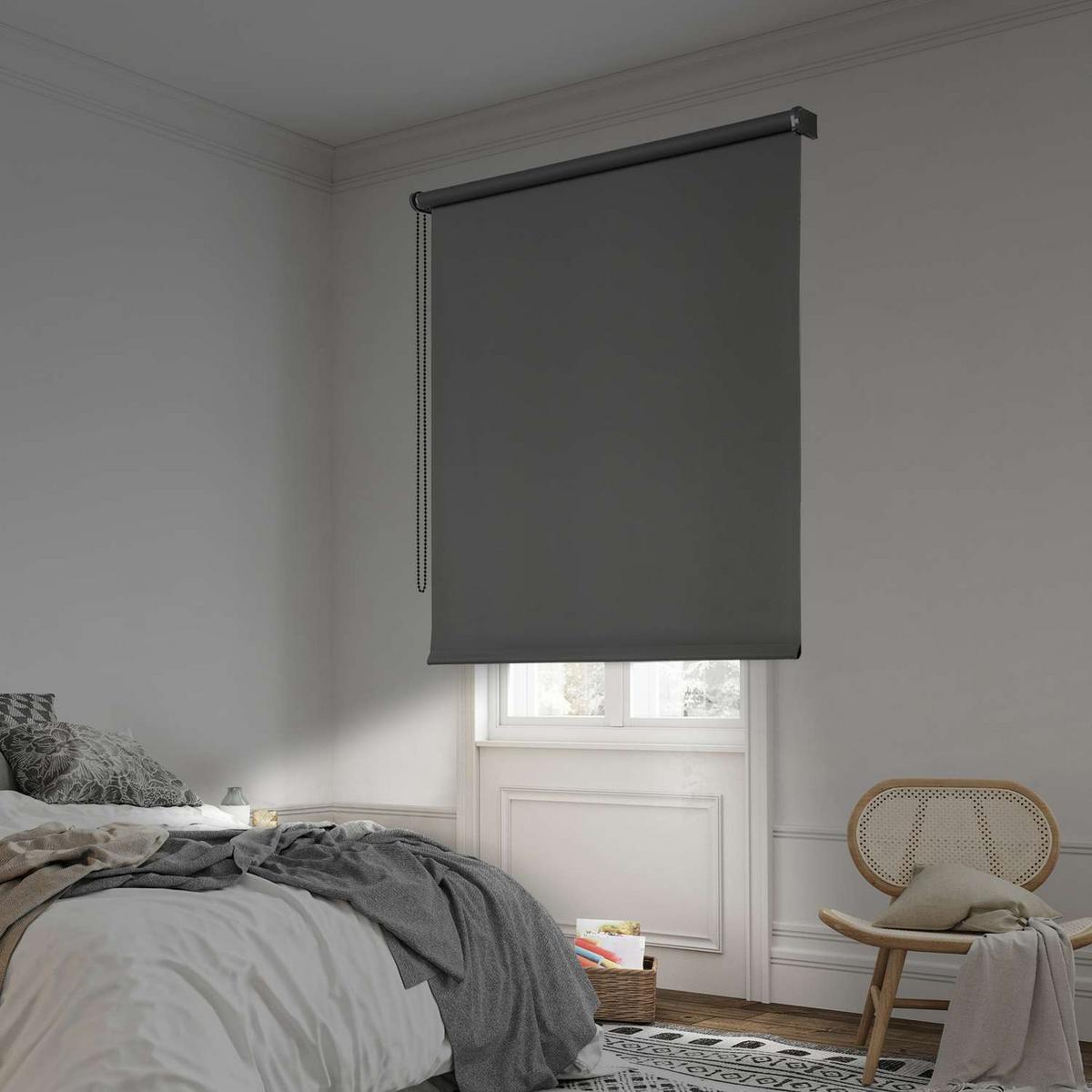 VERDUNKELUNGSROLLO Dunkelgrau 100x180 cm - Grau, Kunststoff (100/180cm) - STORESDECO