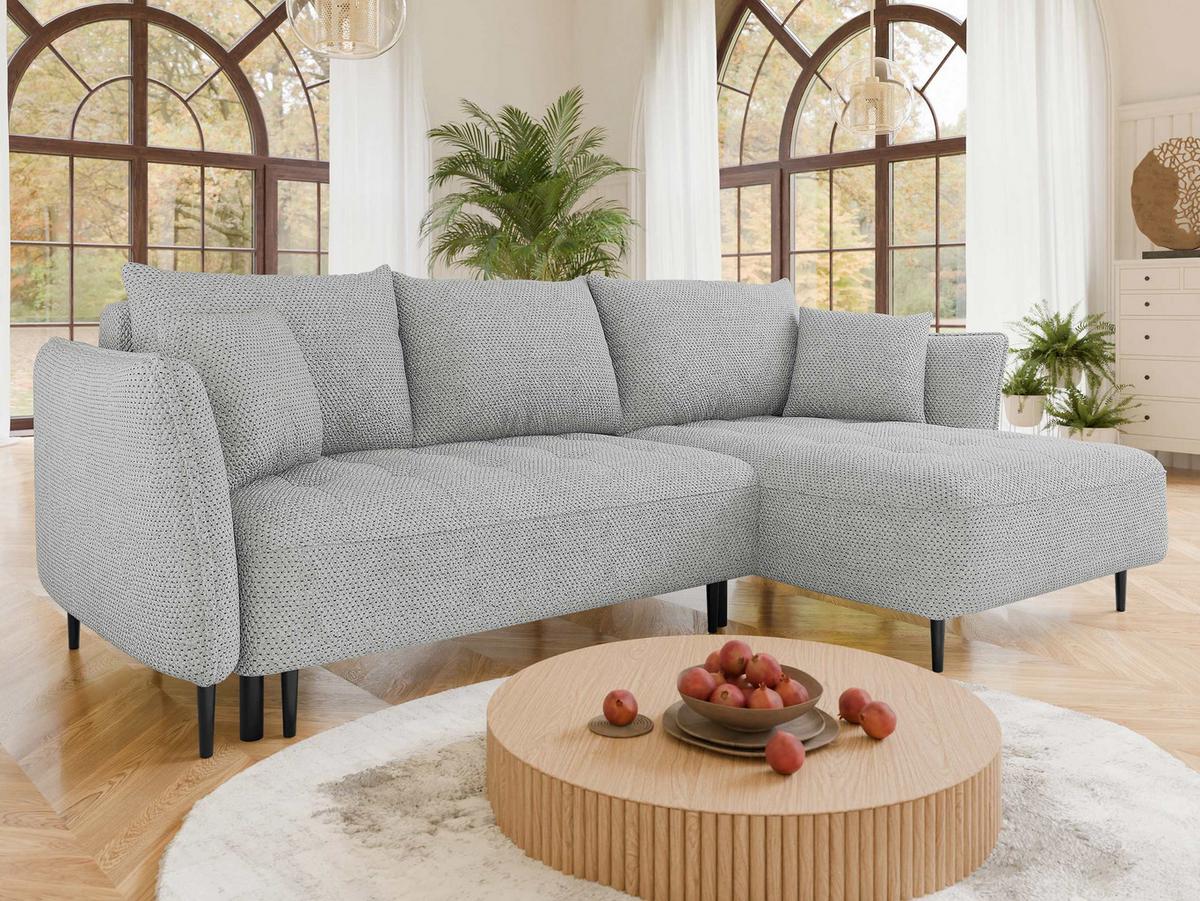 ECKSOFA Bari, Seite: Rechts - Schwarz/Grau, Holz/Textil (276/158cm) - MIRJAN24