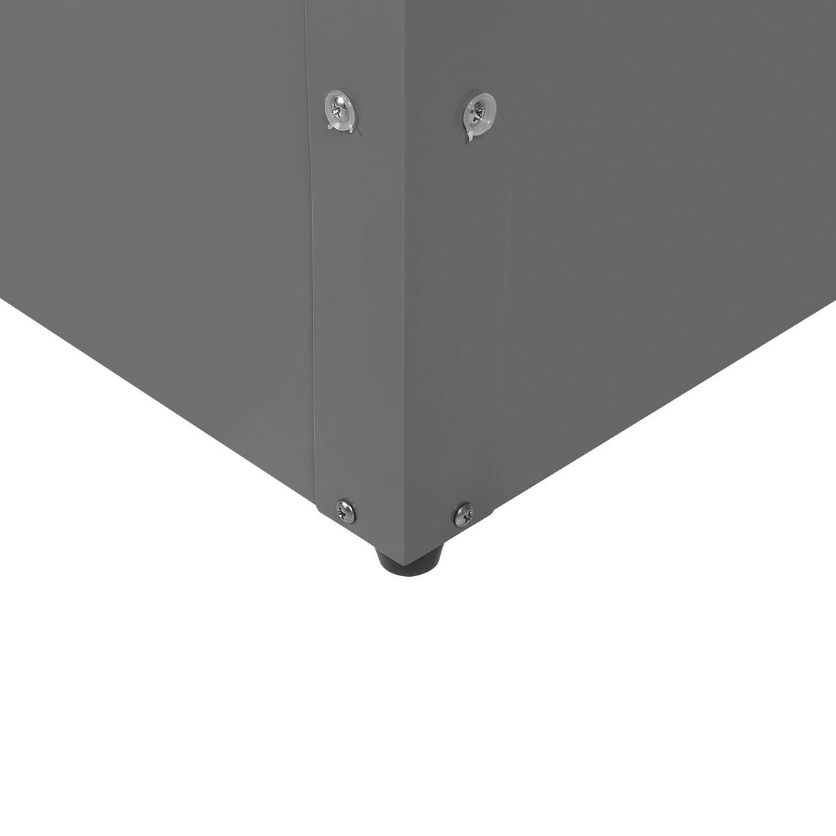 AUFLAGENBOX Stahl grau 100/62 cm Cebrosa - Grau, Metall (100/60/62cm) - Beliani