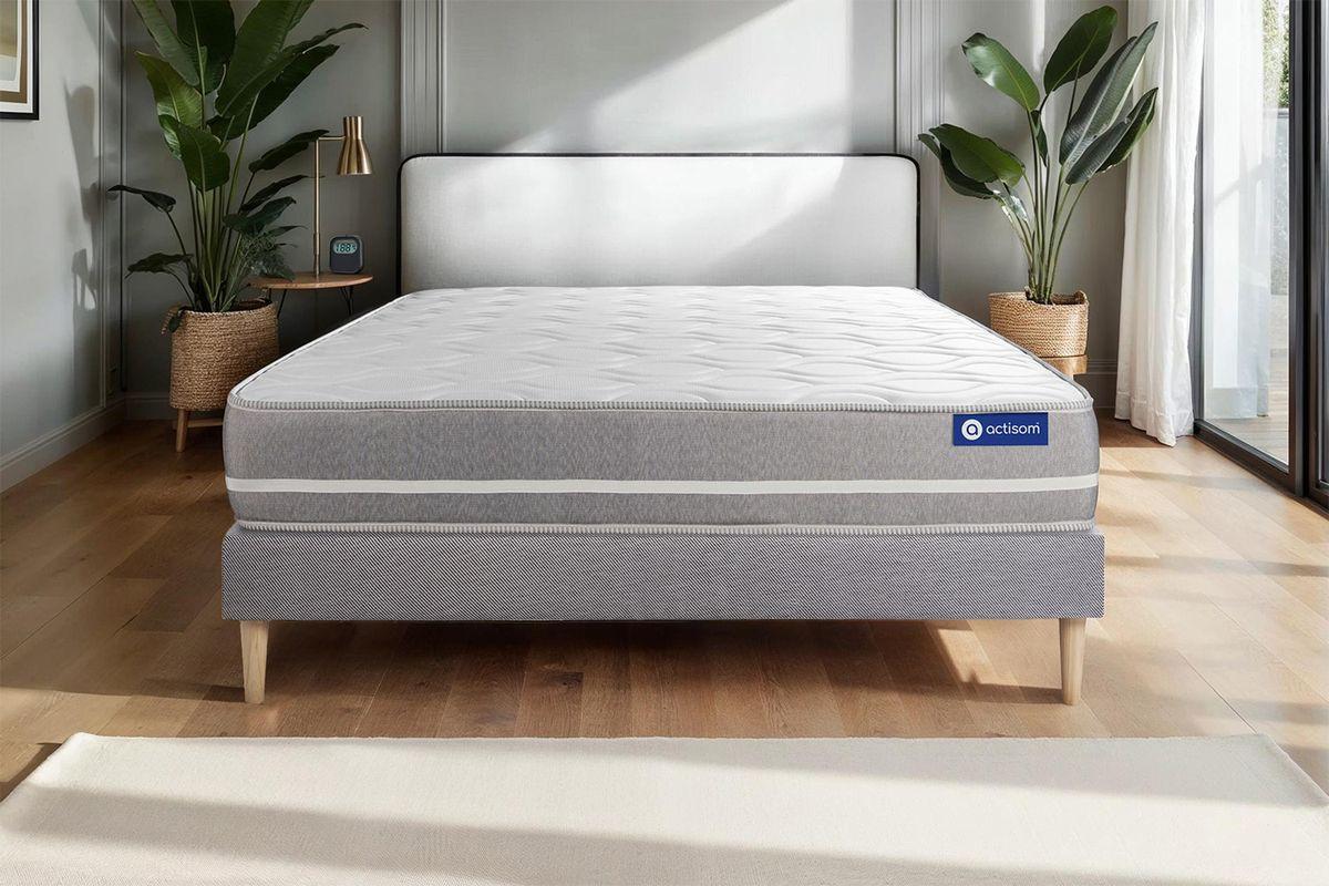BETT Actiflex touch Taschenfederkern 80 x 200 cm h1 - Kit Bettgestell Grau - Beige/Grau, Karton/Holz (80/200cm) - ACTISOM