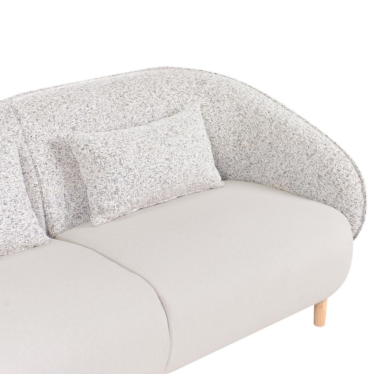SOFA Stoff Hellbeige Umea - Beige/Braun, Textil (190/78/85cm) - Beliani