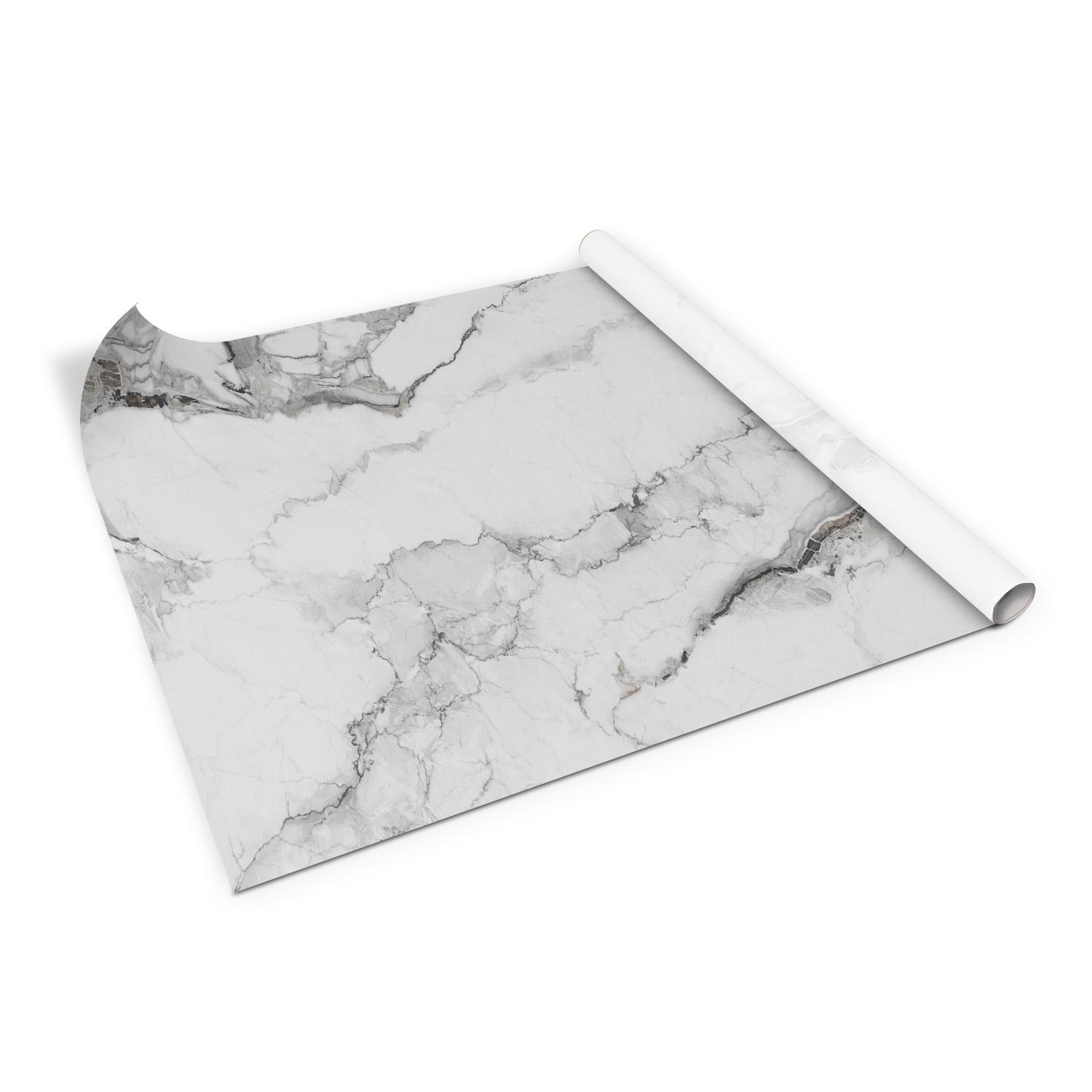 MÖBELAUFKLEBER 100x50 cm Heller Marmor - Weiß, Kunststoff (100/50/50cm) - TULUP