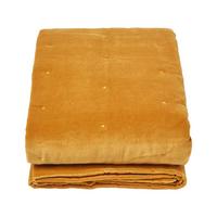 SAMT-KUSCHELDECKE 150/200 cm, Baumwolle wattiert - Dunkelgelb, Textil (150/200cm) - Homescapes