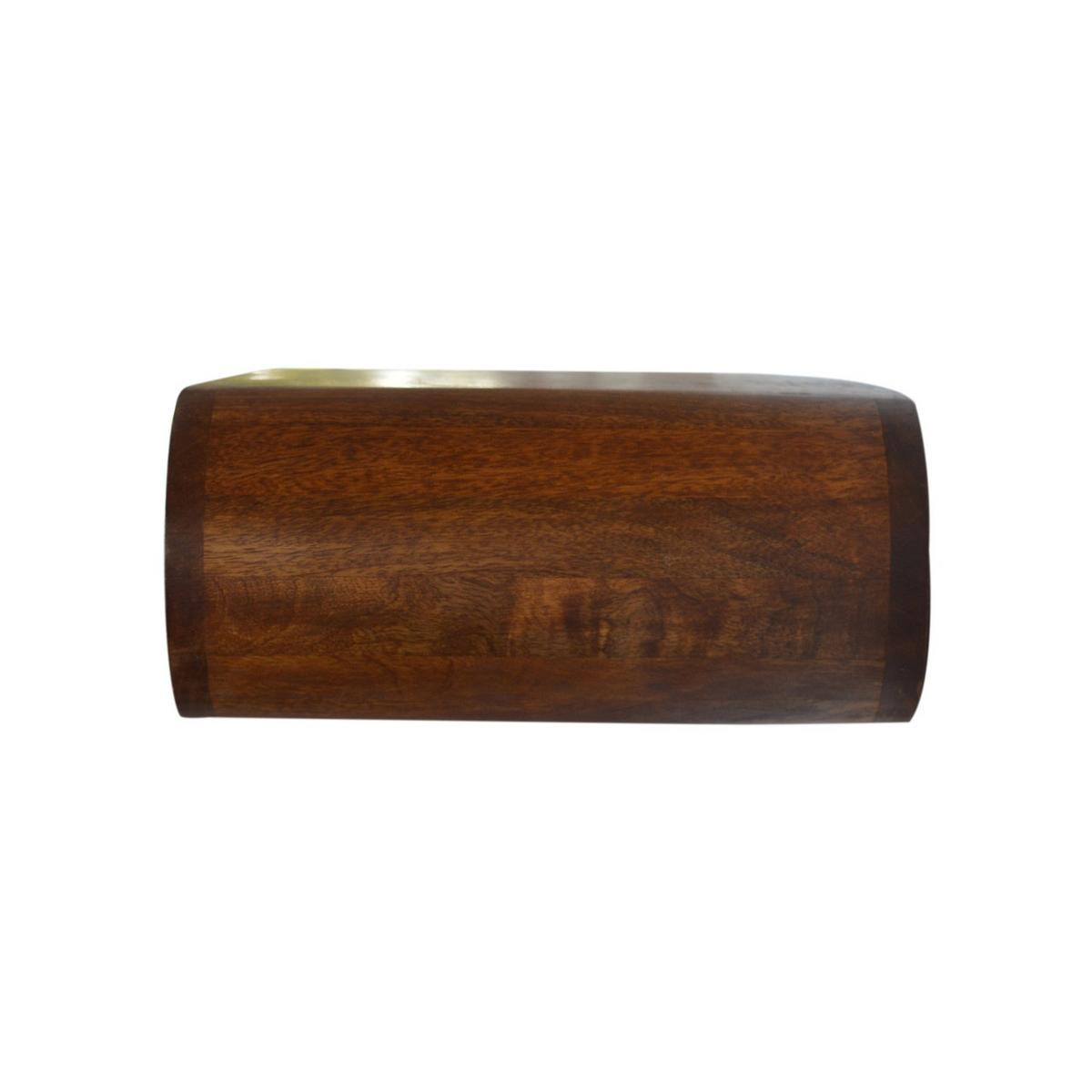 NACHTTISCH - Wandmontierter runder Kastanien, 1 Schublade, Braun - Kastanienfarben/Messingfarben, Holz/Metall (45/6.2/32cm) - Artisan Furniture