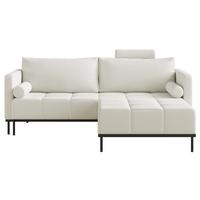 SCHLAFSOFA Skilia mit Schlaffunktion, 3-Sitzer 224 cm - Taupe/Schwarz, Textil/Metall (224/85/102cm) - Selsey