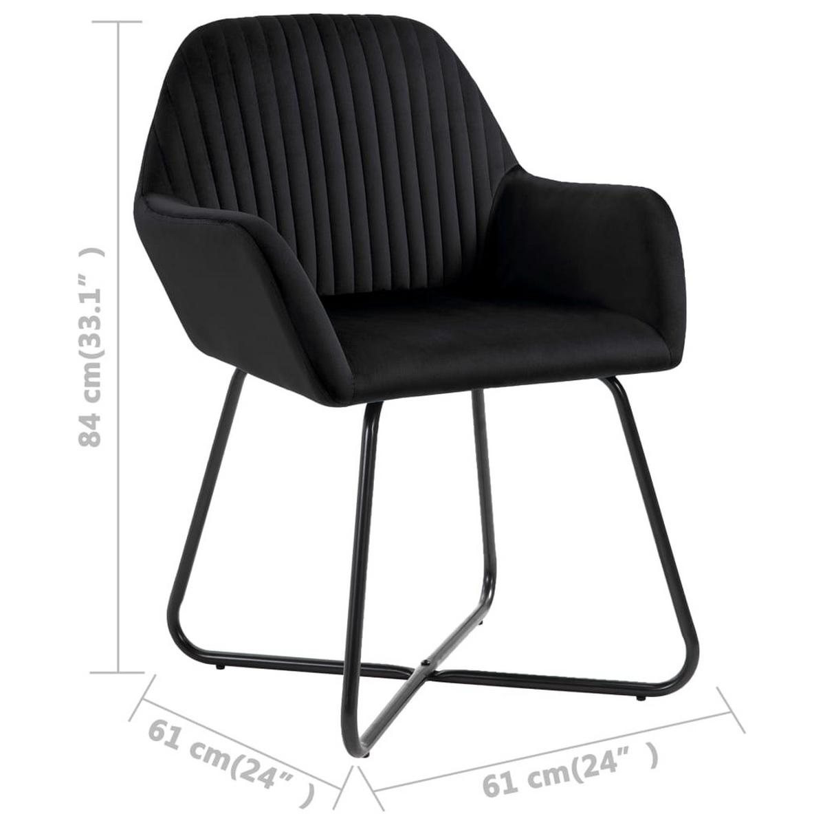 STUHL-SET 2Stk. Hargenbach 61/84/61 cm - Schwarz, Metall (61/84/61cm) - ZMH
