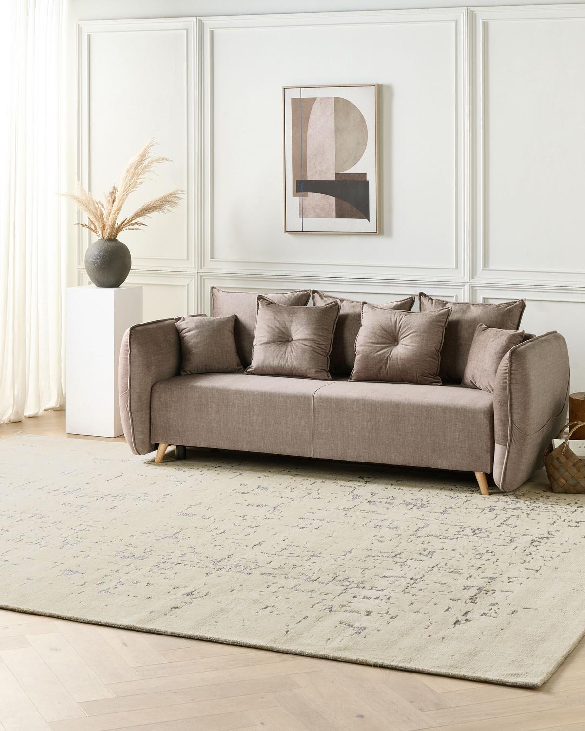 TEPPICH Hellbeige 300/400 cm Nakus - Beige, Textil (300/400cm) - Beliani