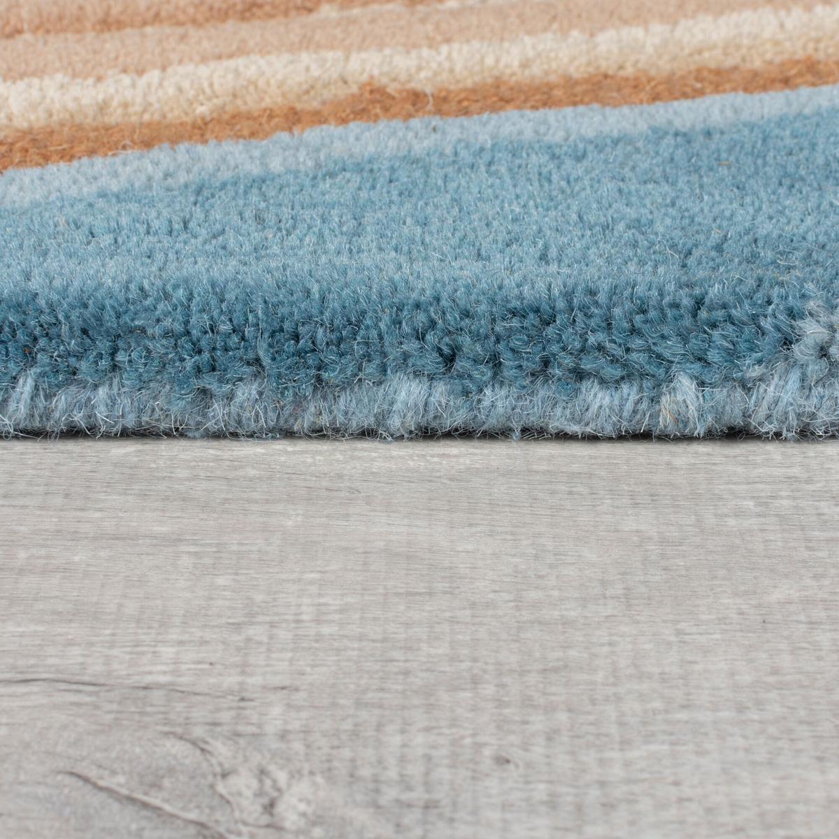 WOLLTEPPICH DERWENT, abstrakt, Blau-Bunt, 120 x 170 cm - Multicolor, Textil (170/120cm) - KADIMA DESIGN