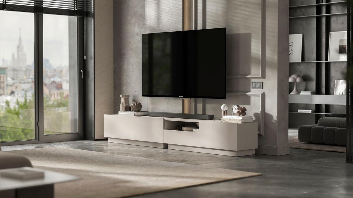 TV-SCHRANK Enjoy Eiche Kaschmir matt Loft 120 cm - Kaschmir, Holzwerkstoff (120/37/35cm) - Meble Lindner