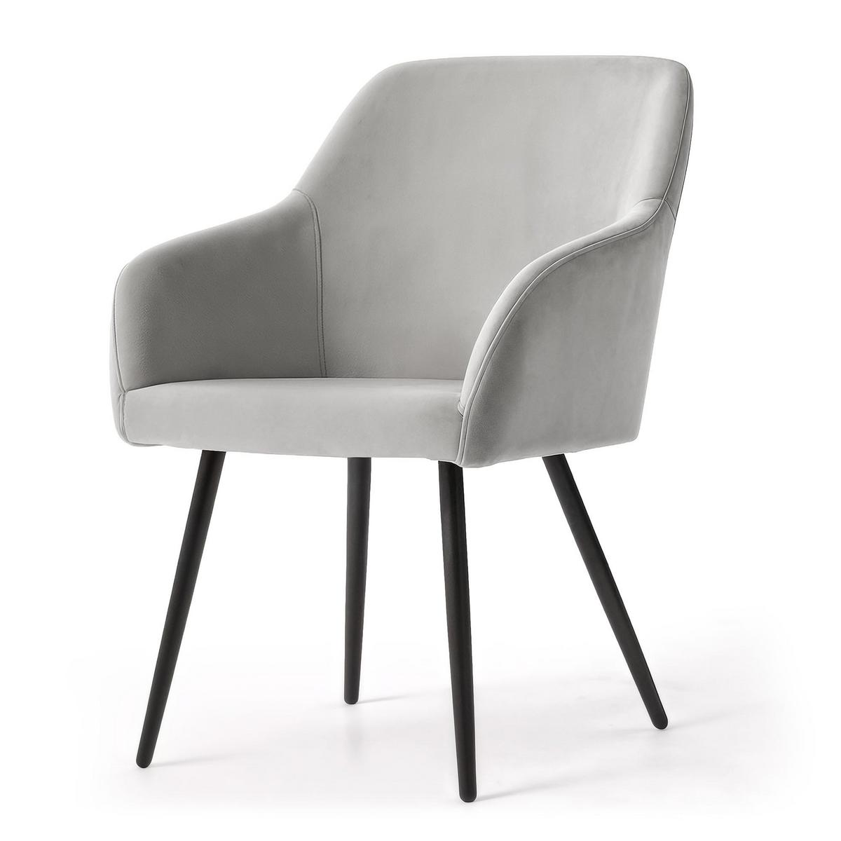 POLSTERSTUHL 2er Set, Metallbeine Grau, Schwarz 54,5/83/58 - Schwarz/Grau, Textil (55/83/51cm) - RAUMHIRSCH FURNITURE