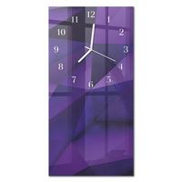 WANDUHR aus Glas 30x60 cm - Muster - Lila, Glas (30/60/0.4cm) - TULUP