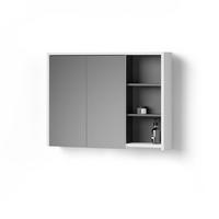 BADSPIEGELSCHRANK Vomano Weiß/Anthrazit 100 x 75 cm - Anthrazit/Weiß, Holzwerkstoff (100/75/18cm) - Livinity®