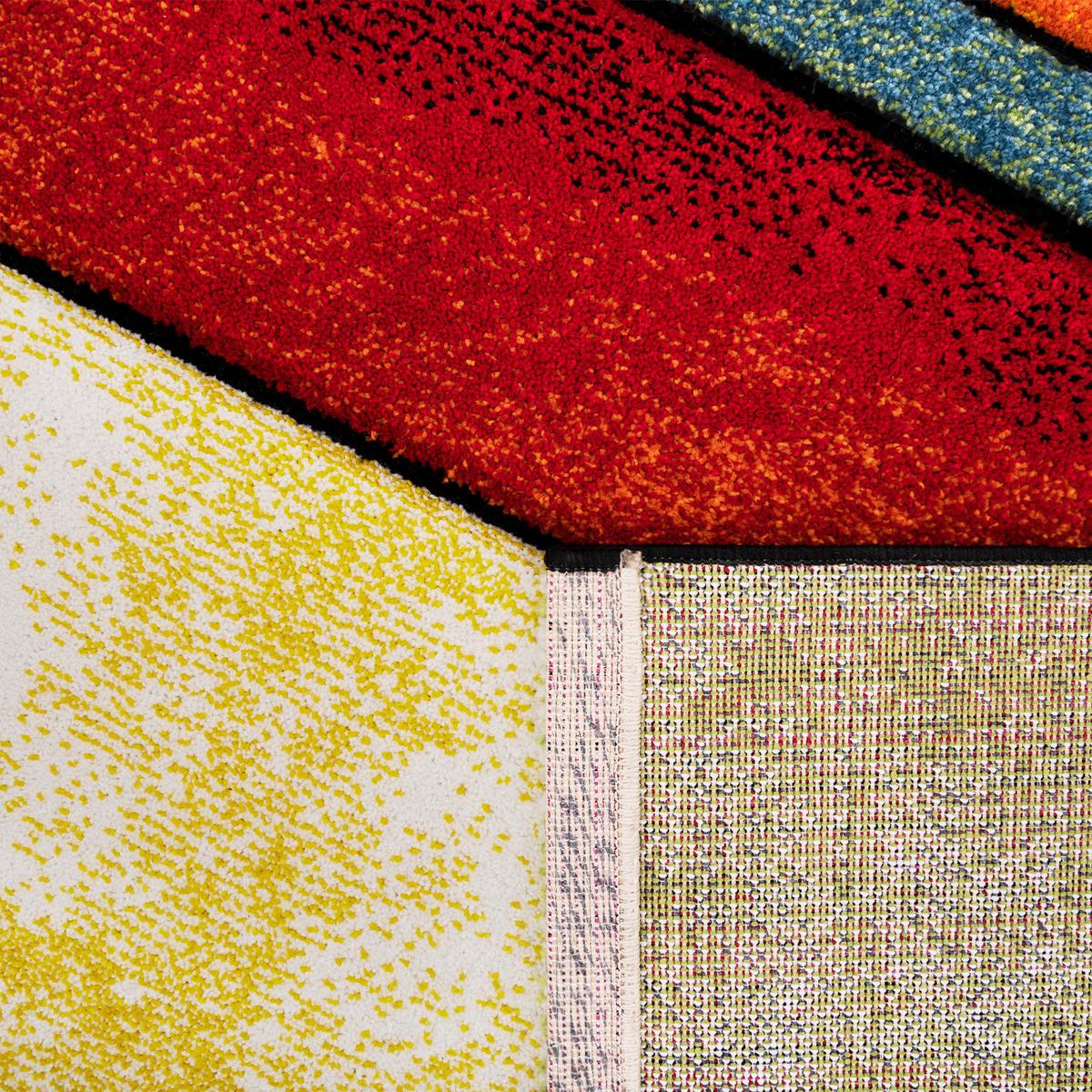 KURZFLORTEPPICH, geometrisch, Florhöhe 13 mm, Mehrfarbig, 60 x 110 cm - Multicolor, Textil (110/60cm) - KADIMA DESIGN