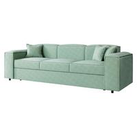 SCHLAFSOFA Santos Boucle - Schwarz/Mintgrün, Holzwerkstoff/Kunststoff (252/79/88cm) - MIRJAN24