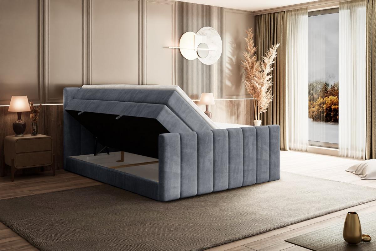 BOXSPRINGBETT OTTA-Z KING - 120x200 - H3/H4 - Grau - Grau, Holzwerkstoff (120/200cm) - ALTDECOR