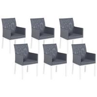 GARTENSTUHL 4er-Set Aluminium grau Bacoli - Grau, Textil (52/91/62cm) - Beliani