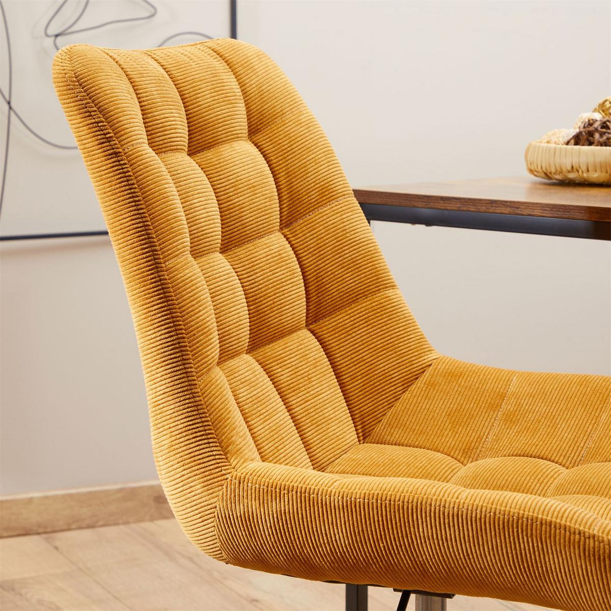 DREHSTUHL VASILO gelb - Gelb, Textil (54/80/61cm) - IDIMEX