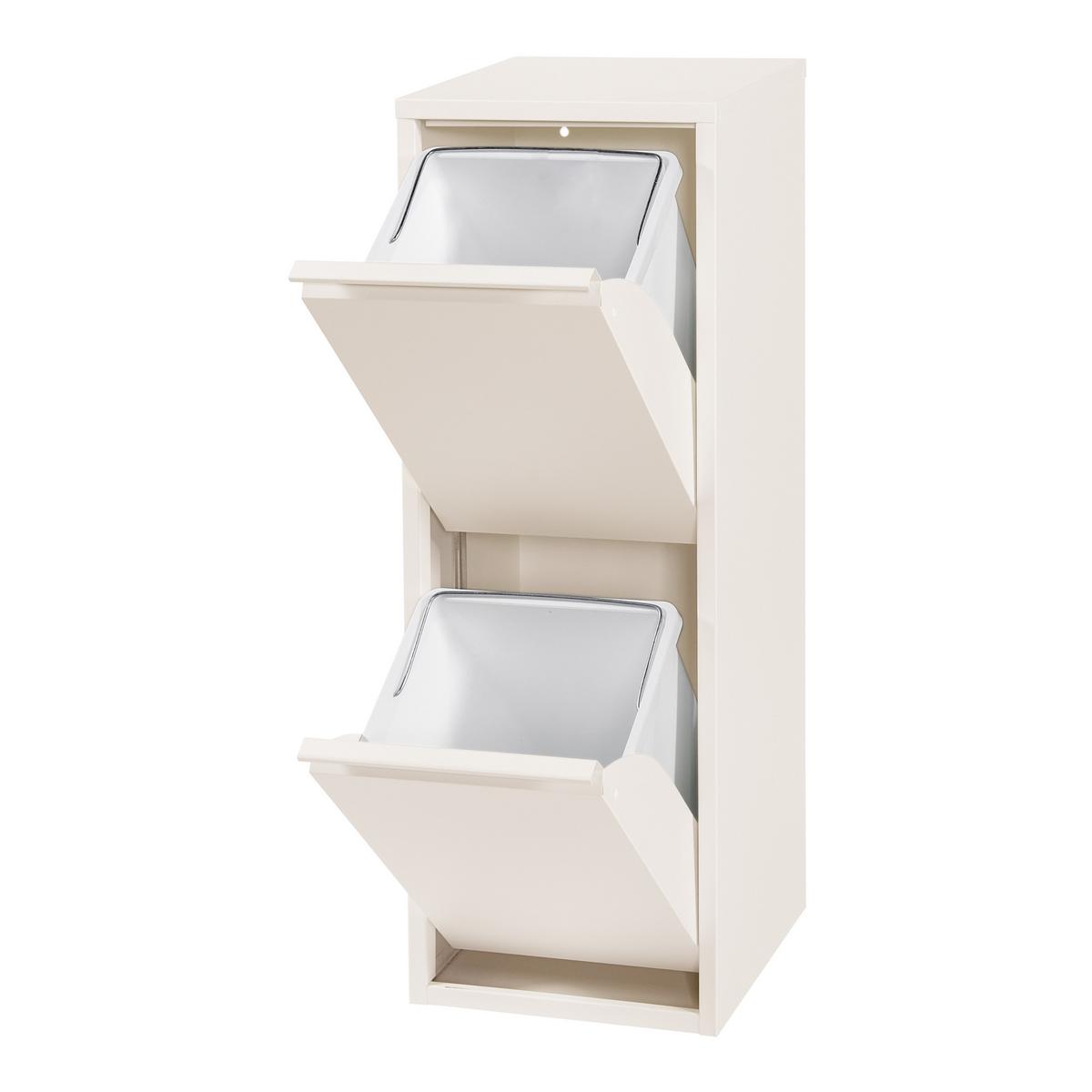 MÜLLTRENNSCHRANK Sollentuna - Creme, Kunststoff/Metall (33/93/25cm) - [en.casa]