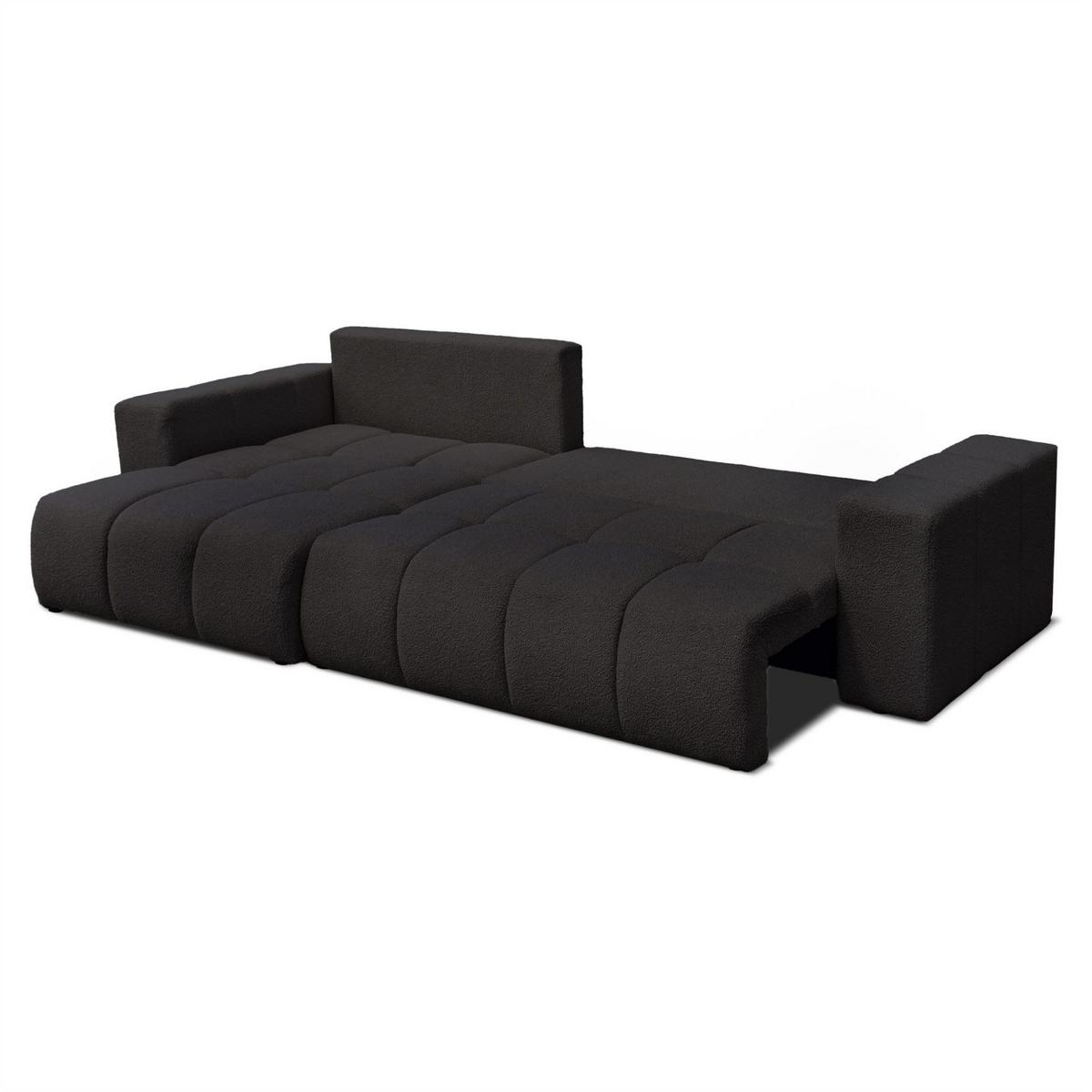 ECKSOFA Anabel Max Mit Schlaffunktion - Schwarz, Holzwerkstoff/Textil (278/145cm) - Fun Möbel