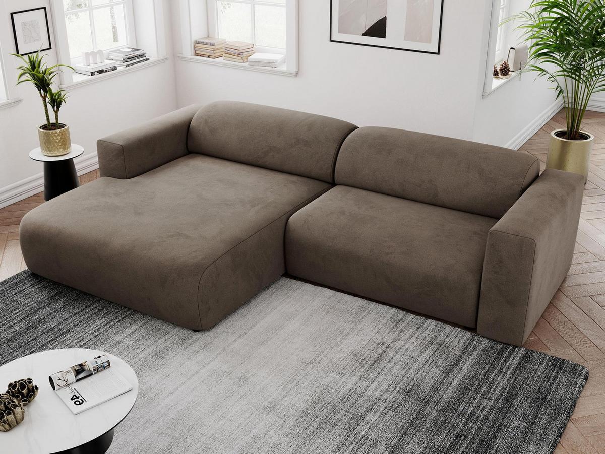 OFERTA WYCOFANA ECKSOFA PASADENA Braun Velvet Links Seite - Schwarz/Braun, Kunststoff/Textil (180/288cm) - MKS
