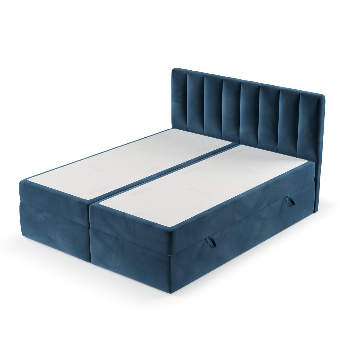 BOXBETT Bari 140/200 cm Dunkelblau im Kronos Stoff - Dunkelblau, Holz/Holzwerkstoff (140/200cm) - AltaBeds