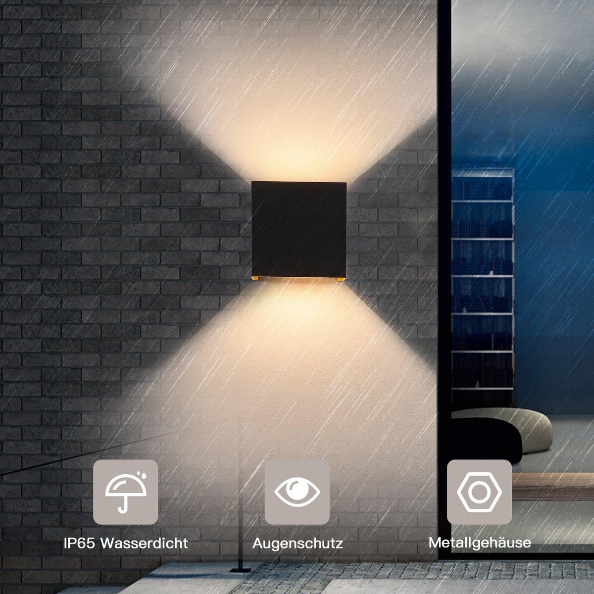 LED WANDLEUCHTE Inspiration 2er-Set - Schwarz, Metall (10/10/10cm) - Nettlife