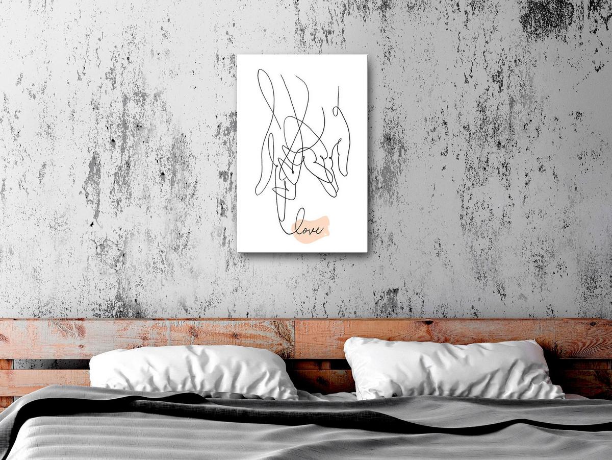 KUNSTDRUCK Weiß 80/120 cm - Schwarz/Weiß, Textil (80/120cm) - KUNSTLOFT