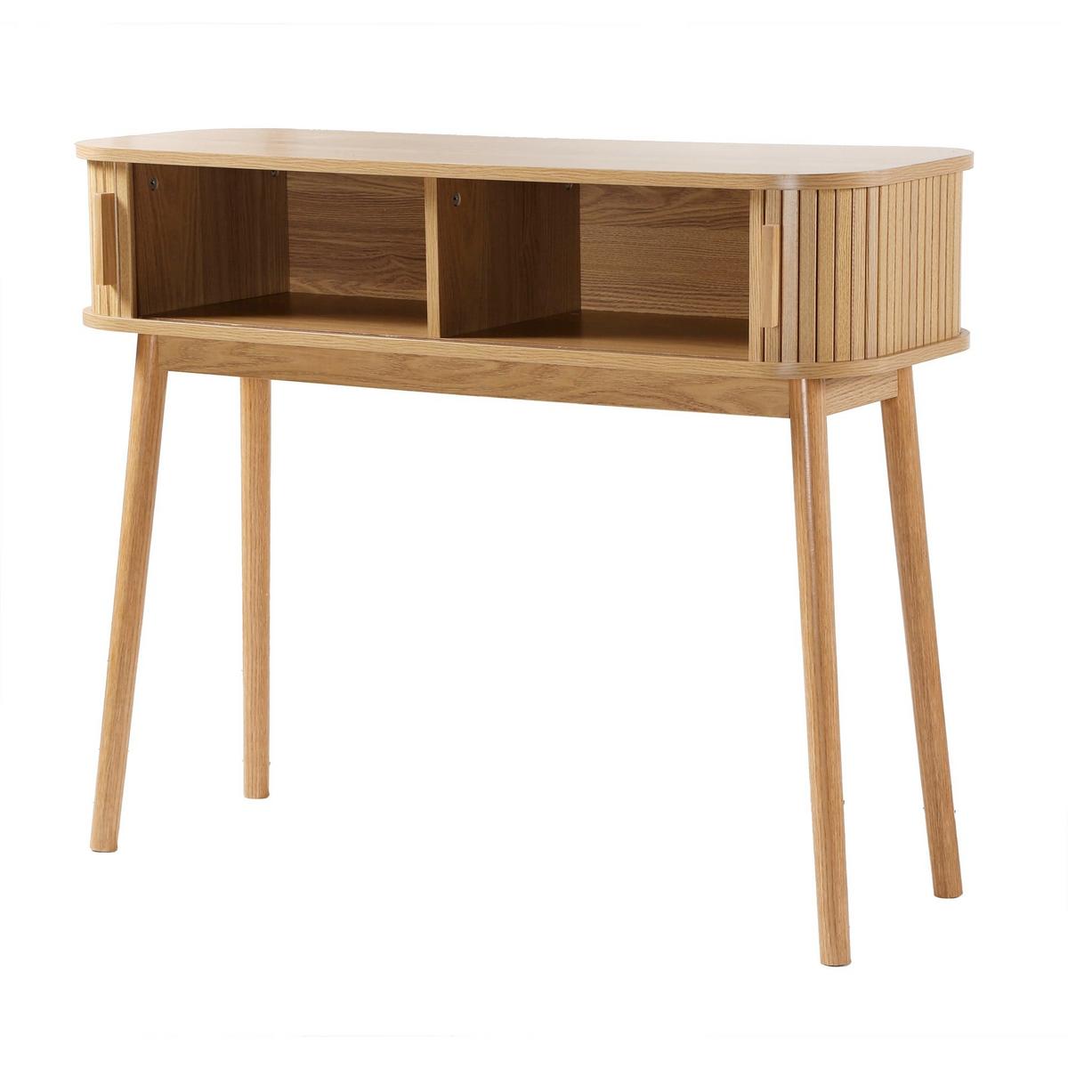 KONSOLE 2 schiebetüren ernest 100/35/80,5 cm - Eschefarben, Holzwerkstoff (43/35/80.5cm) - Calicosy