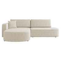 ECKSOFA Zerte Cord, Seite: Links - Creme/Schwarz, Holz/Kunststoff (252/175cm) - MIRJAN24