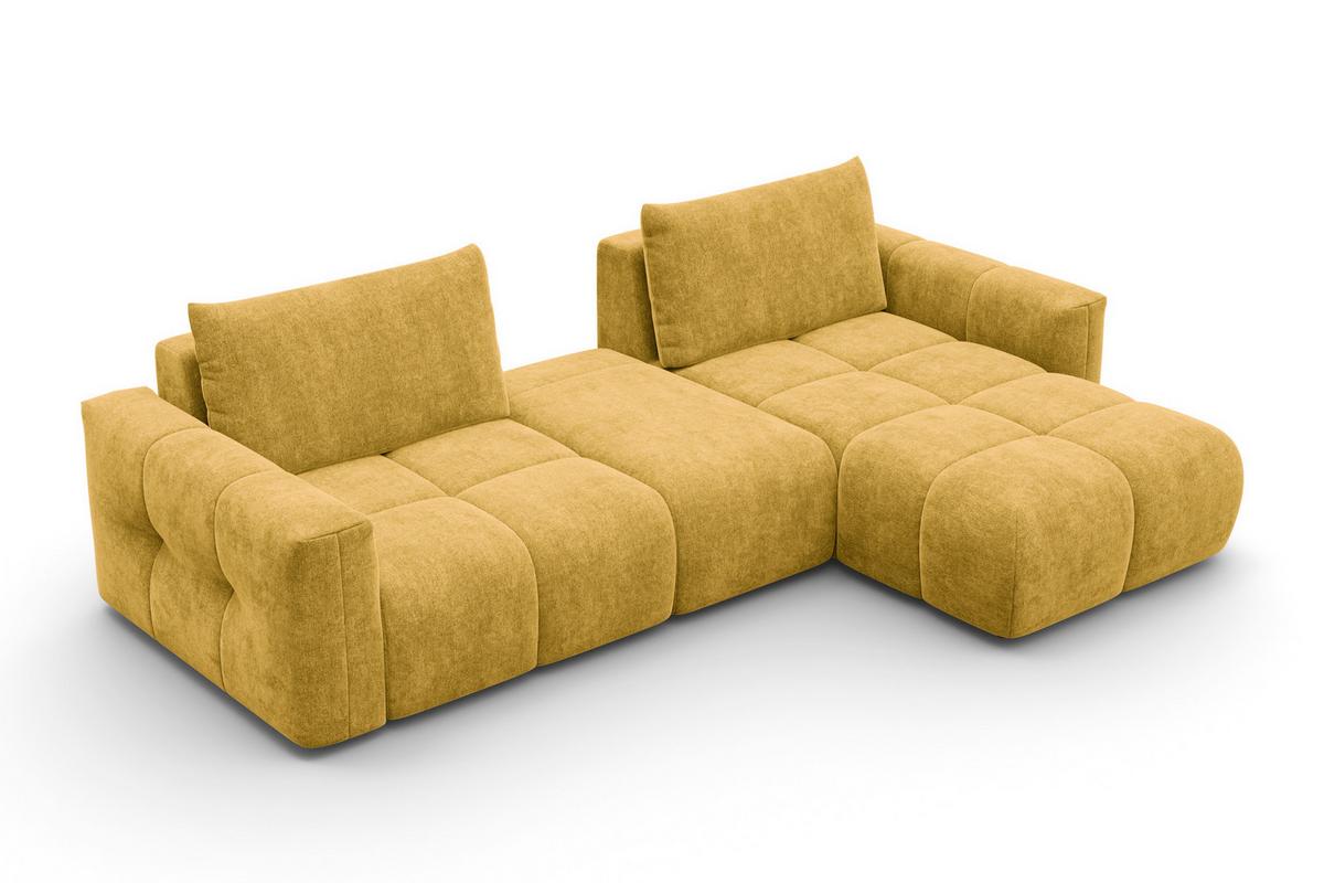 ECKSOFA VERONA 4-Sitzer RECHTS, Gelb - Gelb/Schwarz, Holz/Textil (282/173cm) - Courtois Laville
