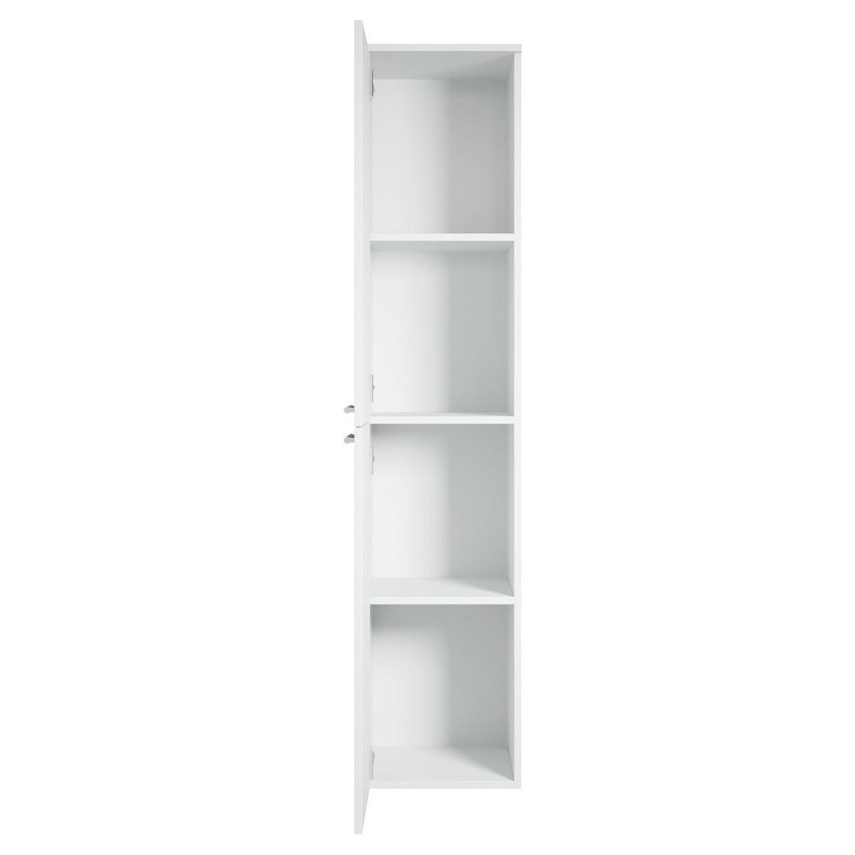 BADEZIMMERSCHRANK Saturnus mit 2 Türen Weiß - 35 x 35 x 130 cm - Weiß, Holz (35/130/35cm) - Badplaats