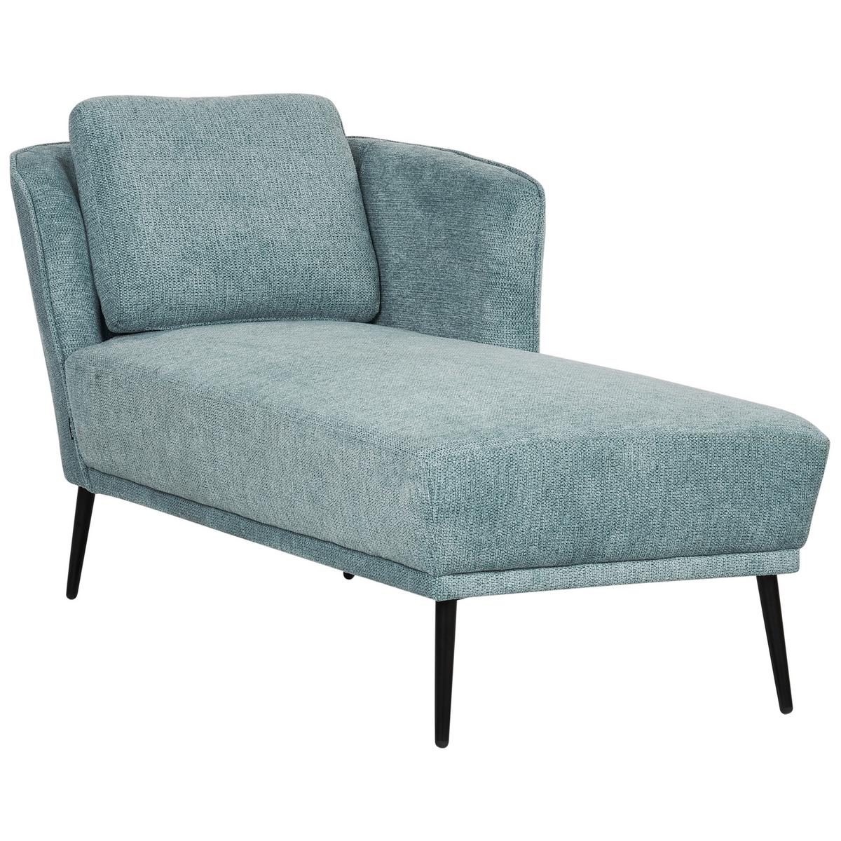 CHAISELONGUE-LINKSSEITIGE Stoff Blau Artheze - Blau/Schwarz, Textil (148/70/64cm) - Beliani