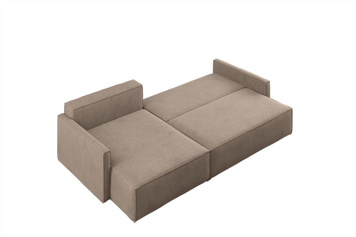 ECKSOFA Louis Salvador - Hellbraun, Holzwerkstoff/Textil (250/142cm) - Fun Möbel