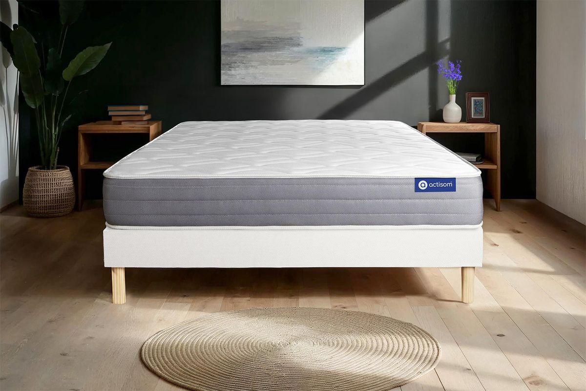 BETT Actilatex dream Latex und Memory-Schaum 80 x 200 cm h2 - Kit Bettgestell Weiß - Beige/Weiß, Karton/Holz (80/200cm) - ACTISOM