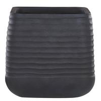 BLUMENTOPF schwarz quadratisch 50/50/49 cm Parikia - Schwarz, Naturmaterialien (49cm) - Beliani