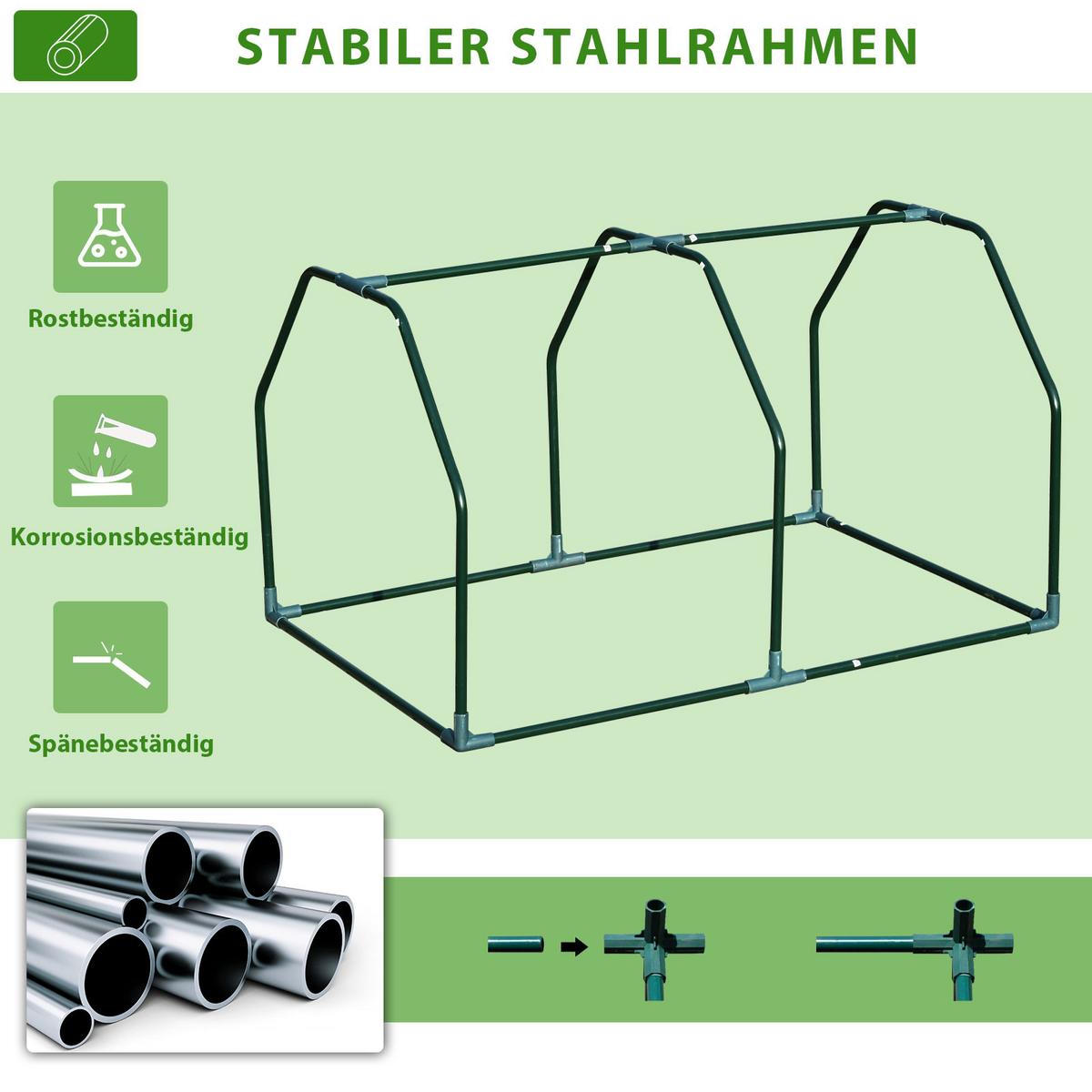 FOLIENGEWÄCHSHAUS, Weiß, Stahl, PE-Kunststoff - Weiß, Kunststoff (71/60/99cm) - Outsunny