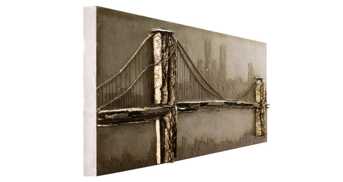 HOLZBILD Grau 144/44 cm - Braun/Grau, Holz (6.71/44cm) - KUNSTLOFT