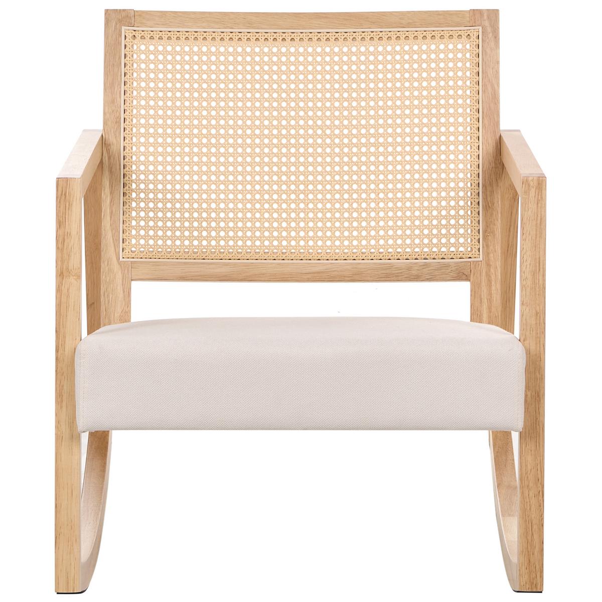 SCHAUKELSESSEL Holz Hellbraun/Hellbeige Leidy - Beige/Braun, Textil (66/75/76cm) - Beliani